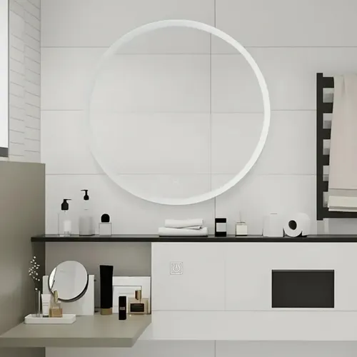 Espejo Redondo Luz Led 50 Cm Gloa Luz Regulable Decoracion Blanco