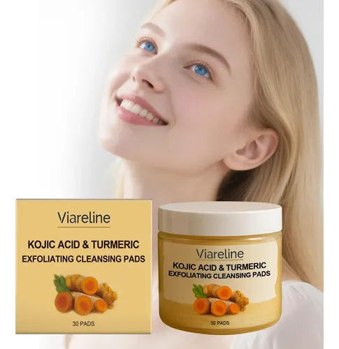 Almohadillas Limpiadoras Exfoliantes Con Cúrcuma Viareline,