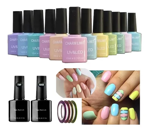 Kit Cabina Esmaltes Semipermanenetes Removedor Uv Base Top