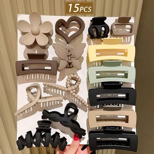 Juego De 15 Horquillas En Colores Neutros, Accesorios Para E Multi-color-15pcs