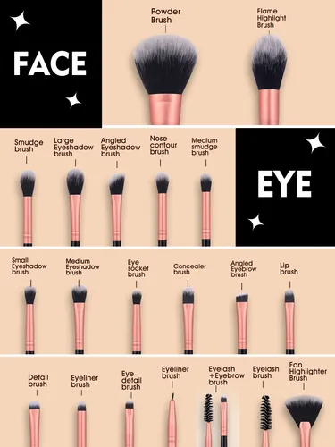 1set 35 Brochas Y Esponjas Maquillaje Con Accesorios Negro2