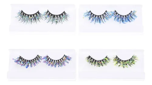 4pairs Vibrant Glitter Makeup Lashes For Full, Thick Look