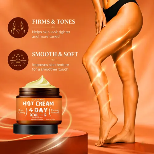 Crema De Masaje Caliente, Reafirmante Y Suavizante, 120 G