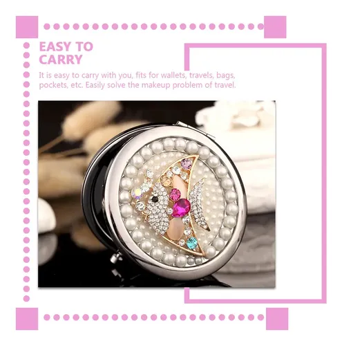 Espejo De Transporte Con Diseño Floral, Pequeño, Creativo, Para Mujer, Redondo