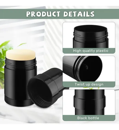 Paquete De 8 Tubos Desodorantes Negros Vacíos, 30 Ml