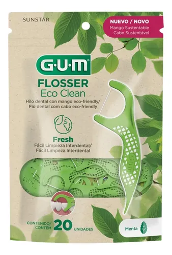 Gum Hilo Dental Flosser Con Mango Desc Eco Clean X 20u Menta
