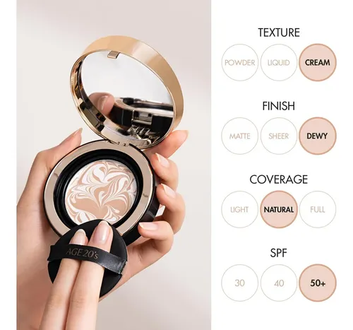 Polvo Base Con Spf 50+ Age20’s Signature Essence Pact 13c