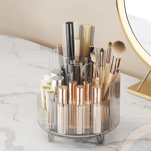Organizador De Maquillaje Giratorio 360 Cosméticos Plástico Transparente