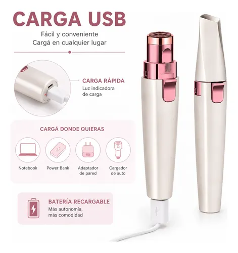 Depilador Facial 2 En 1 Recargable Cejas Y Vello Duradero