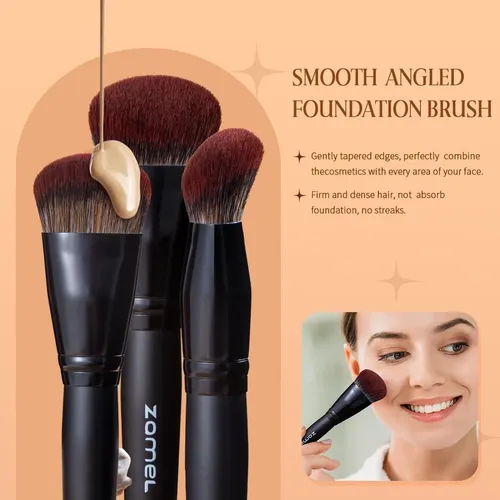 Set De Brochas De Maquillaje Zamel 26 Piezas Premium Negro C
