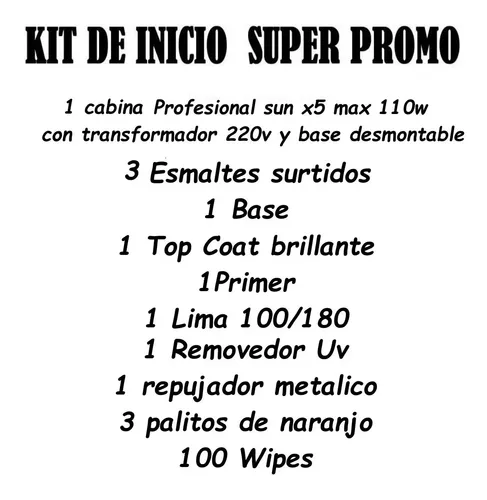 Kit Inicial Profesional Cabina 110w Manicuria Esmalte Led/uv