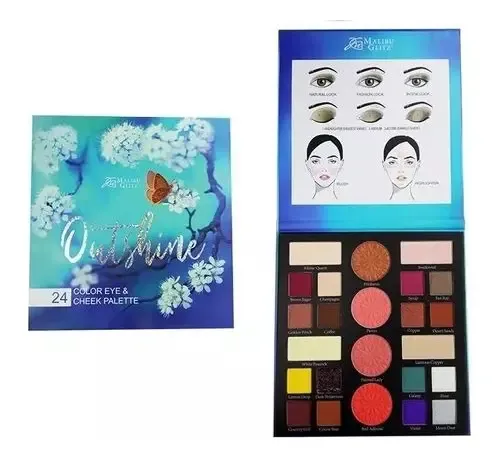 Set de Maquillaje Malibu Glitz Outshine de 24 Colores para Ojos y Rostro