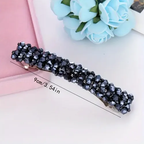 Pinza Resorte Pelo Artesanal Con Brillantes Xcdh