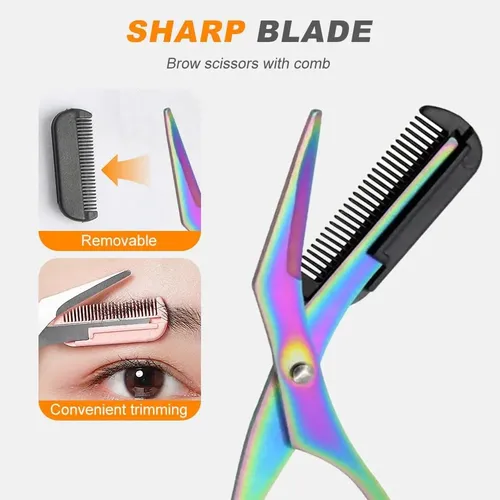 L: Tijeras For Recortar Cejas, Cuchilla De Acero Inoxidable