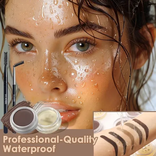 Kit De Cejas Ucanbe 2 En 1 Gel Y Cera Marrón Impermeable