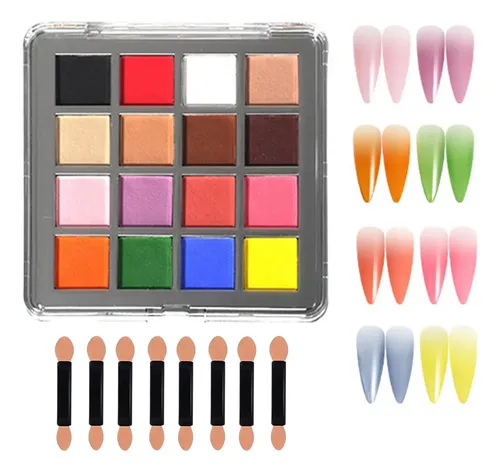 Paleta De Polvo De Uña 16 Colores Moepak A