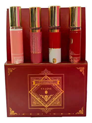 Set X4 Perfumes Arabe Dama Fragancias Tubito Estuche 35ml