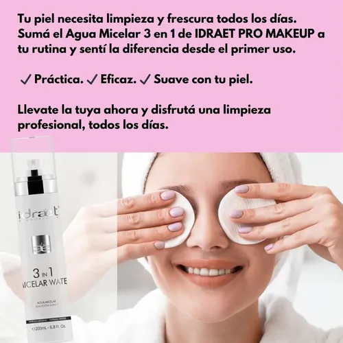 Agua Micelar Desmaquillante Idraet 200 Ml Limpieza Facial