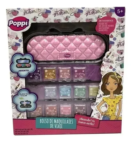 Set De Maquillaje Poppi Desplegable Abanico Nuevo Nenas 5669