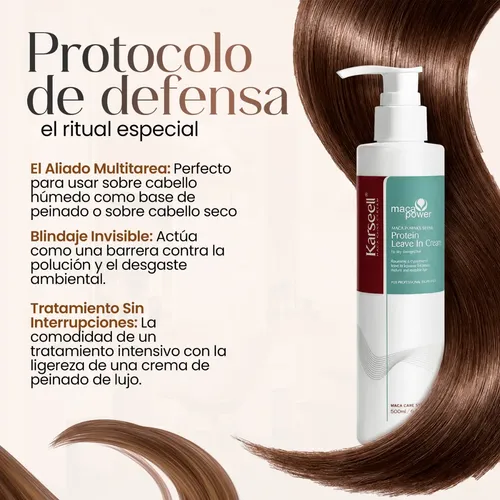 Crema De Proteínas Leave In Sin Enjuague Karseell Maca Power
