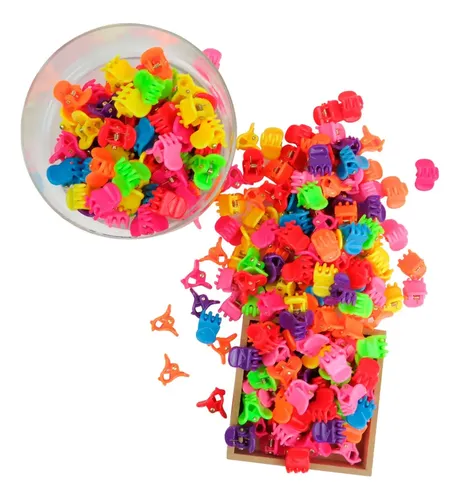 Mini Ganchos Broches Ganchitos Pelo Colores Formas X50 Unid