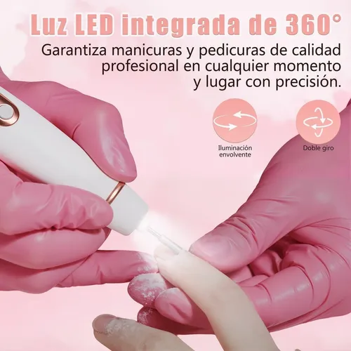 Torno Uñas Eléctrico Portátil Usb Recargable Lcd