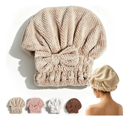 Gorro De Baño Con Lazo Lindo De Terciopelo Coral (caqui)