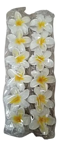 Broche Pelo Flores Hawaianas Gancho Moda X 1 Unidad Rosa
