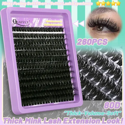 Kit De Pestañas Postizas Clusters 1790pcs Con Puntas Y Base