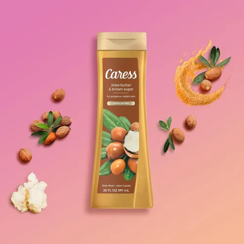 Body Wash Caress, Manteca De Karité Y Azúcar Moreno, 600 Ml,