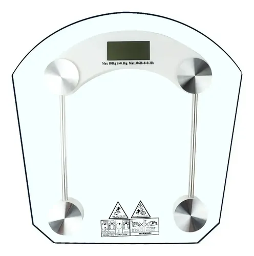 Balanza Portátil De Baño Digital De Vidrio Y Acero 180 Kg