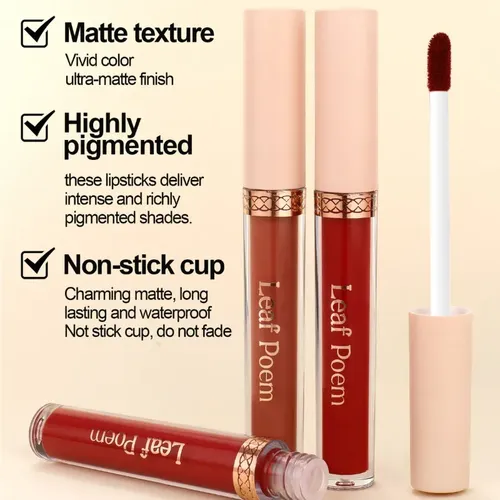 Kit De 8 Brillos Labiales Mate De Larga Duración Make 8-piece Set