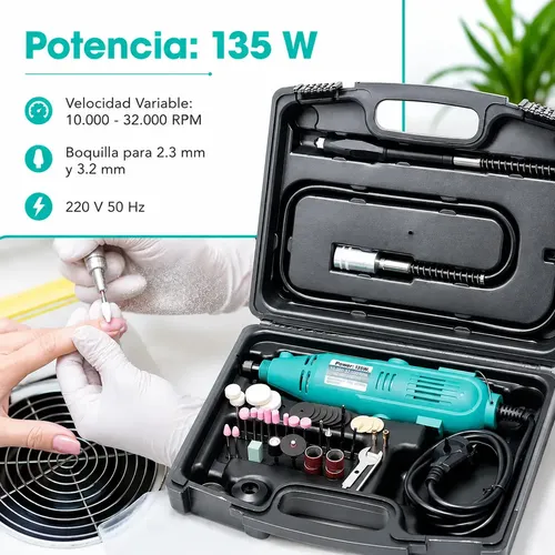 Torno Multiuso Profesional De Mano Uñas Pedicuria Manicuria Podologia Pies Gran Potencia Y Rendimiento