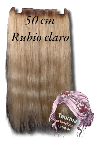 Cortina Natural 50/54 Cm Largo Con Vincha + Peinetas Color Rubio Claro
