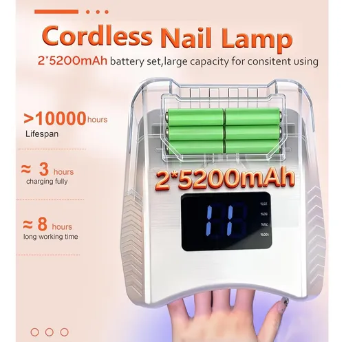 Lámpara De Uñas Led Uv Sin Cable, Lumcrissy Profesional