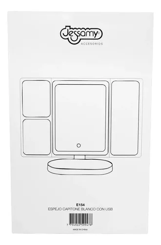 Espejo Para Maquillaje Blanco Con Luz Led Carga Usb E154