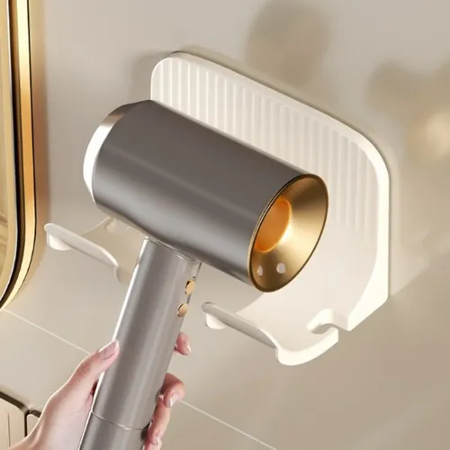 Secador De Pelo Gentle No Punch Para Baño, Montaje En Pared Blanco