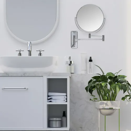 Espejo De Maquillaje Jerdon De Pared Con Aumento 8x Y Acabad