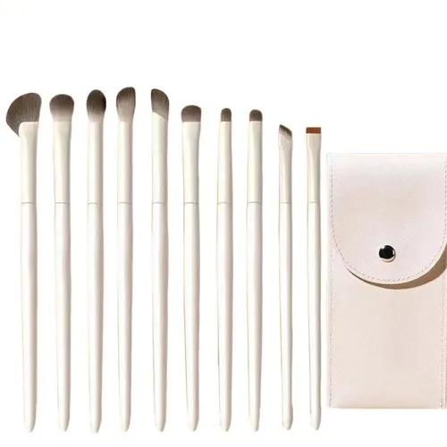 Set 10 Brochas Para Ojos Rostro Contorno E Iluminador
