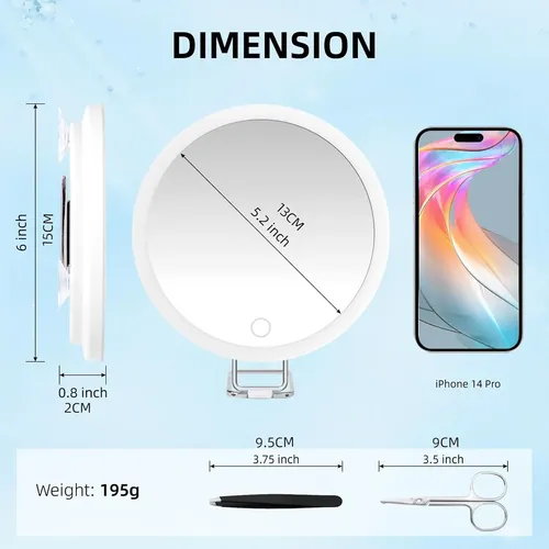 Espejo De Aumento Con Luz De 30x, Grande De 6 Pulgadas, &qt