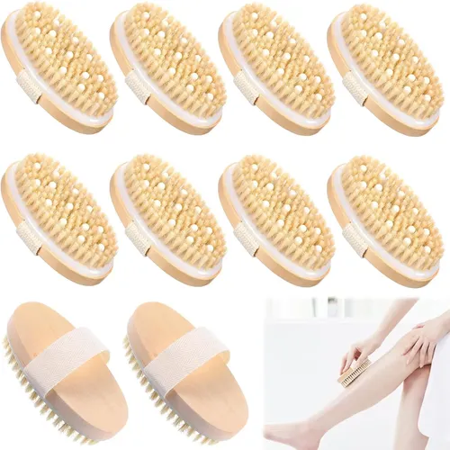 Set 10 Cepillos Exfoliantes Cuerpo Cerdas Naturales Masaje