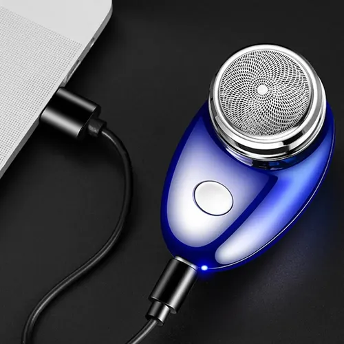 . Mini Afeitadora For Hombres, Depilación Con Degradado Azul