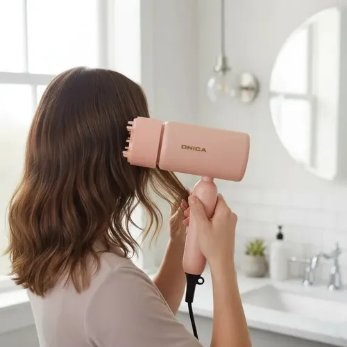 Mini Secador De Pelo Plegable Onica Cuidado De Cabello Viaje Color Rosa