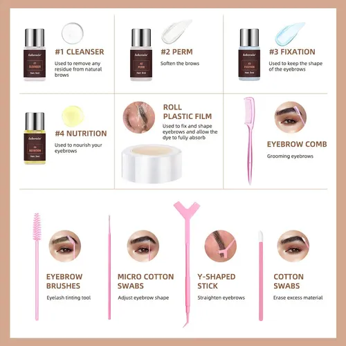 Kit De Laminación De Cejas Lakerain: Juego Completo Para Mas