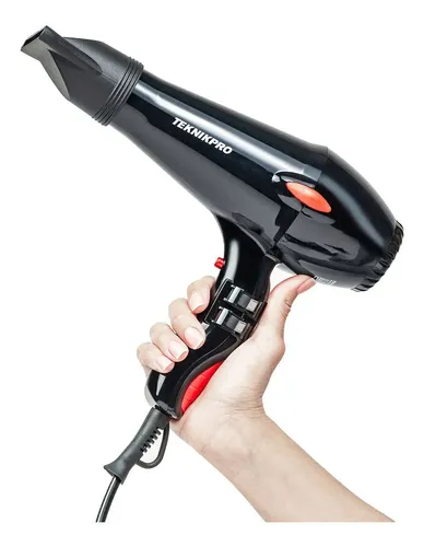 Secador De Pelo Profesional New Turbo Plus 2800 Teknikpro Color Negro