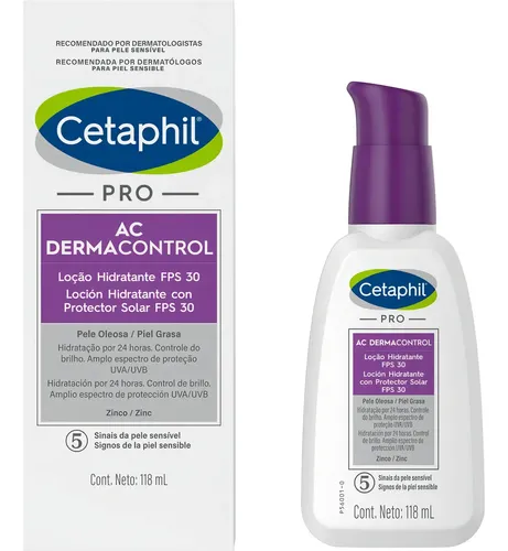Loción Hidratante Facial Cetaphil Pro AC Dermacontrol SPF 30 para Piel Grasa 118ml
