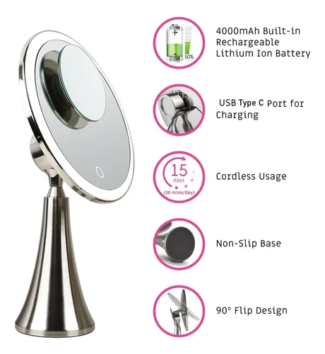 Espejo De Maquillaje Surdy De 9 Luces Con Aumento Dual De 5x