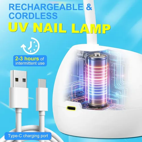 Lámpara Uv Led 36w Mekk Gooseneck Con Sensor Y Usb-c
