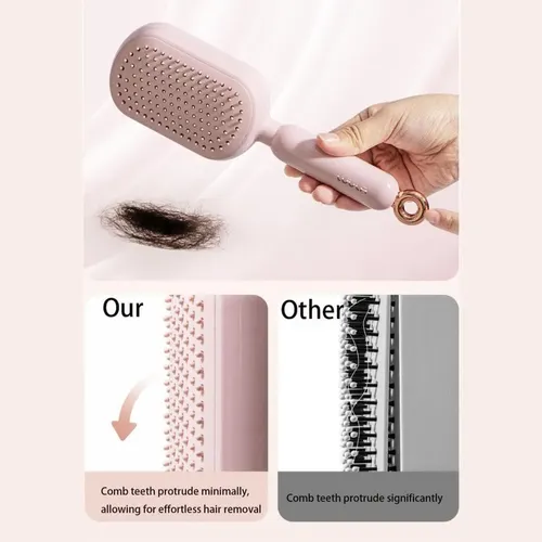 Peine Masaje Cojín Retráctil Cepillo Autolimpiante Cabello