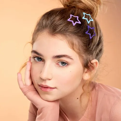 200 Pinzas De Pelo Con Forma De Estrella De Colores Para Niñ